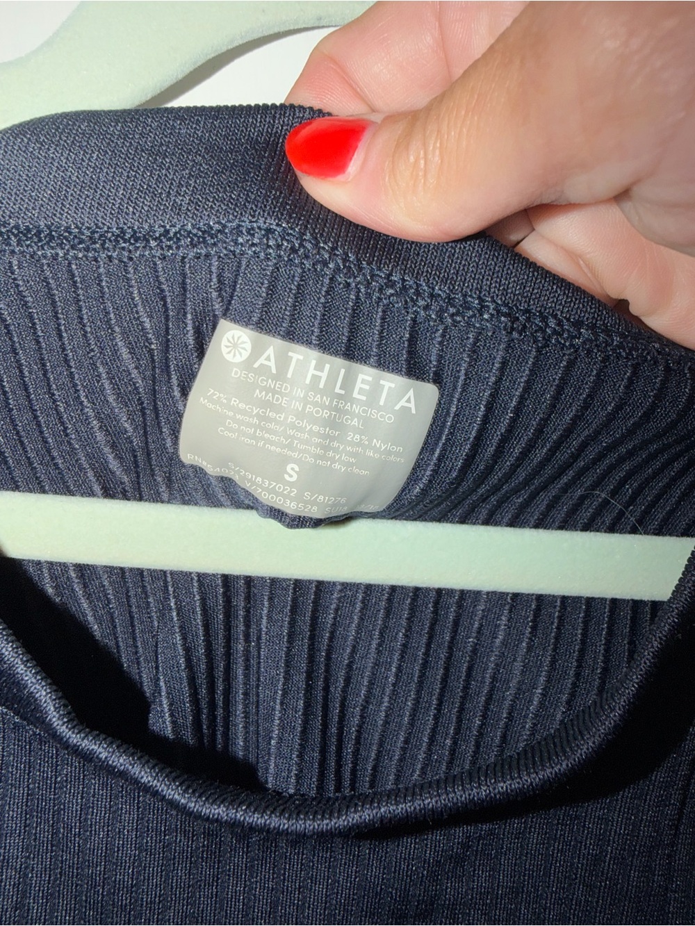 Athleta Tank top- ribbed! Dark navy/black. Size small. - Picture 2 of 3
